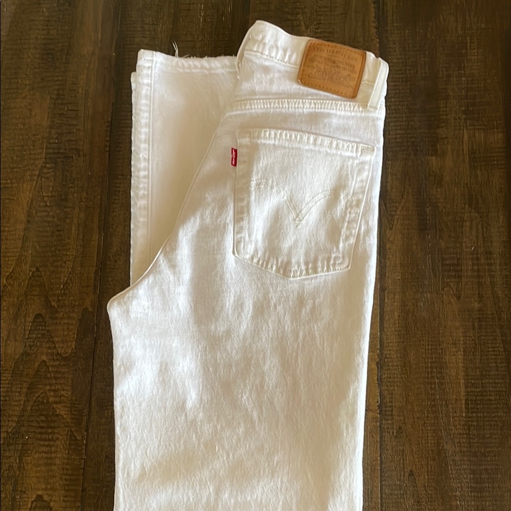 Levi's White Straight-Leg Jeans Crisp Denim